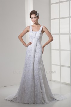 Mermaid/Trumpet Satin Lace Straps Sleeveless New Arrival Wedding Dresses 2030204