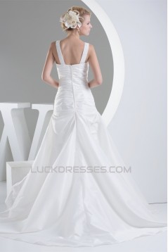 A-Line V-Neck Beaded Taffeta Sleeveless New Arrival Wedding Dresses 2030220