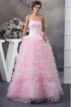Princess Sleeveless Strapless Beading Floor-Length Wedding Dresses 2030257
