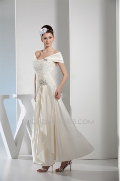 Ruffles Taffeta Short Ankle-Length A-Line Wedding Dresses 2030259
