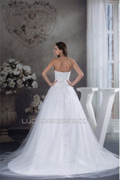 A-Line Strapless Beaded Lace Sleeveless New Arrival Wedding Dresses 2030266