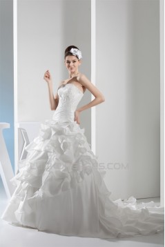 Ball Gown Satin Lace Taffeta Square Sleeveless New Arrival Wedding Dresses 2030285