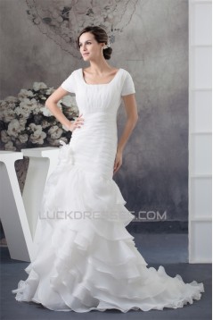 Satin Organza Square Princess Sleeveless Most Beautiful Wedding Dresses 2030297