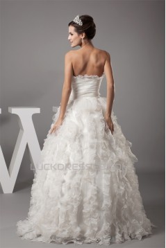 Satin Organza Sweetheart Sleeveless Ball Gown New Arrival Wedding Dresses 2030301