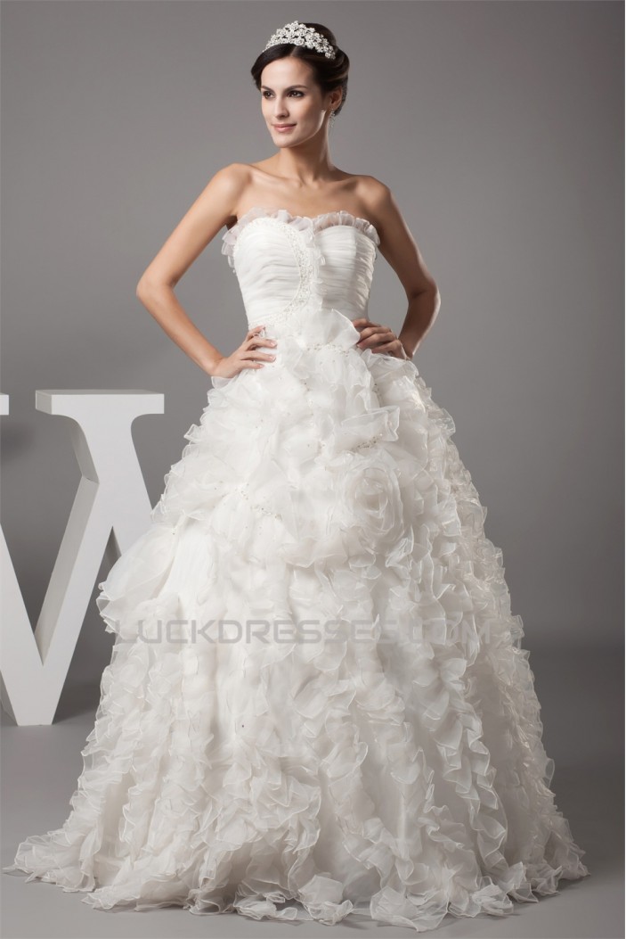 Satin Organza Sweetheart Sleeveless Ball Gown New Arrival Wedding Dresses 2030301