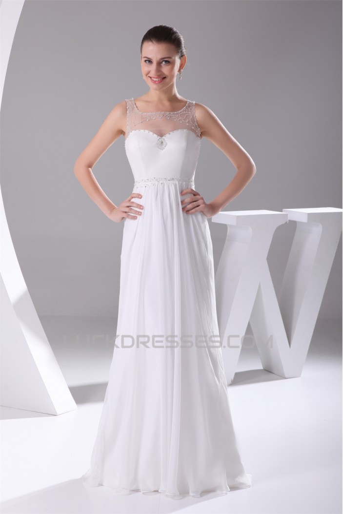 Sheath/Column Straps Sleeveless Beaded Most Beautiful Wedding Dresses 2030335