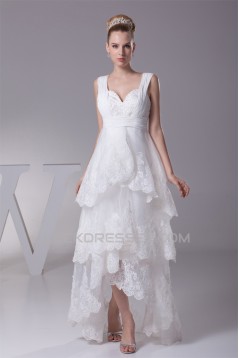 A-Line High Low Sweetheart Lace Sweet Wedding Dresses 2030336