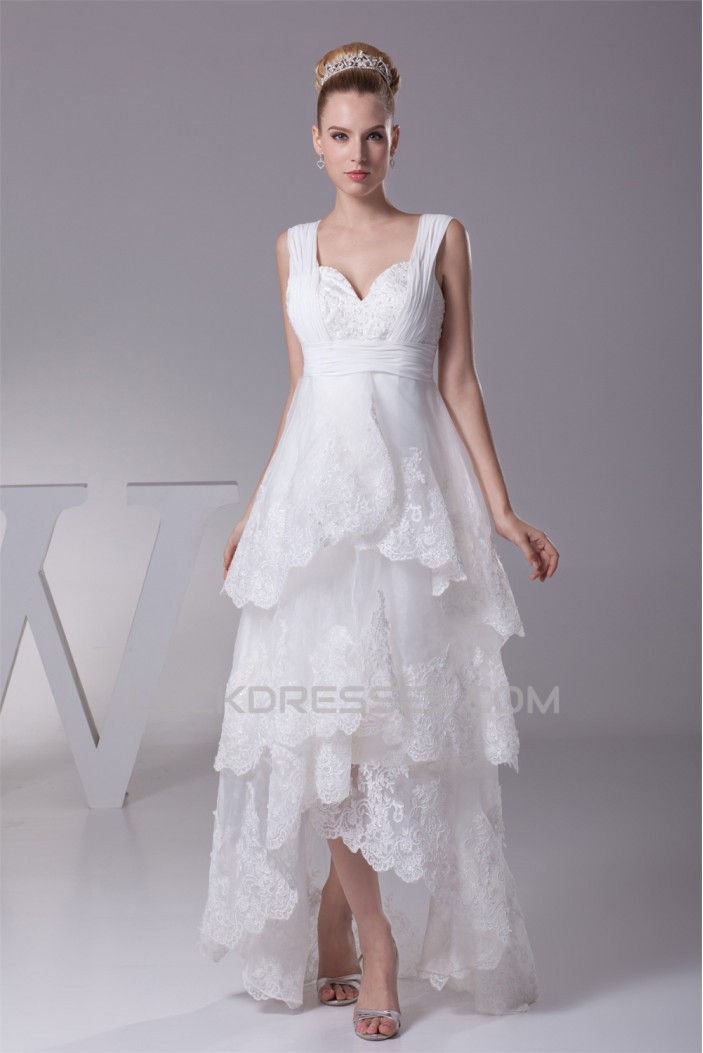 A-Line High Low Sweetheart Lace Sweet Wedding Dresses 2030336