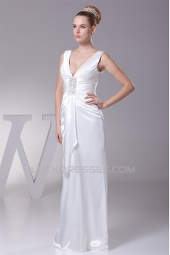 Sheath/Column V-Neck Sleeveless Wedding Dresses 2030340