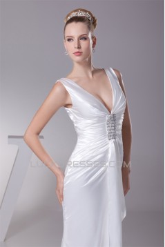 Sheath/Column V-Neck Sleeveless Wedding Dresses 2030340