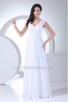 Sheath/Column New Arrival Chiffon Lace Beaded Wedding Dresses 2030344