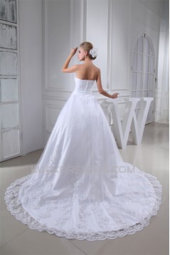 A-Line Sleeveless Satin Lace Fine Netting Best Wedding Dresses with A Lace Jacket 2030346