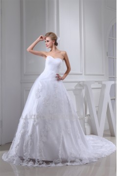 A-Line Sleeveless Satin Lace Fine Netting Best Wedding Dresses with A Lace Jacket 2030346