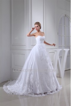 A-Line Sleeveless Satin Lace Fine Netting Best Wedding Dresses with A Lace Jacket 2030346