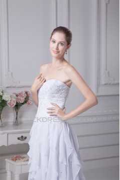 Sleeveless A-Line Sweetheart Chiffon Silk like Satin Wedding Dresses 2030356