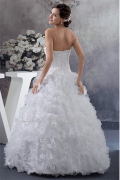 Sleeveless A-Line Sweetheart Satin Organza New Arrival Wedding Dresses 2030357