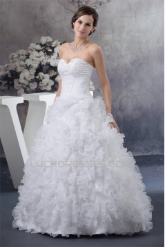 Sleeveless A-Line Sweetheart Satin Organza New Arrival Wedding Dresses 2030357