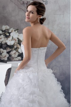 Sleeveless A-Line Sweetheart Satin Organza New Arrival Wedding Dresses 2030357