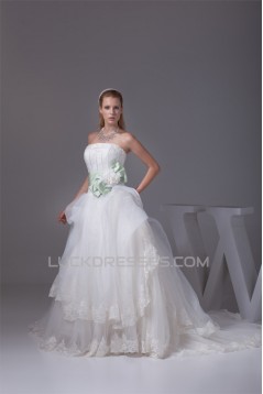 Ball Gown Strapless Sleeveless Satin Organza Nettting New Arrival Wedding Dresses 2030359