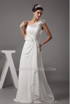 Sheath/Column Chiffon Silk like Satin New Arrival Wedding Dresses 2030361