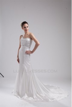 Sleeveless Mermaid/Trumpet One-Shoulder Reception Wedding Dresses 2030373