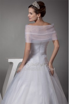 Sleeveless Portrait Satin Organza Princess New Arrival Wedding Dresses 2030379