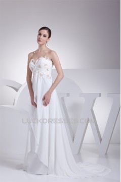 A-Line Sleeveless Sweetheart Chiffon Beaded Lace Wedding Dresses 2030422