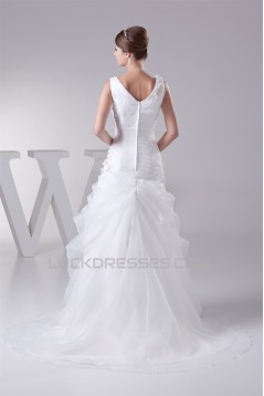 Sleeveless V-Neck Satin Lace Organza Princess New Arrival Wedding Dresses 2030433