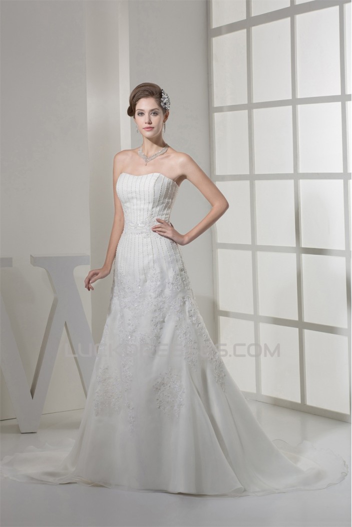 A-Line Beaded Lace Soft Sweetheart Wedding Dresses 2030436