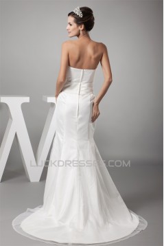 Strapless Mermaid/Trumpet Satin Fine Netting Sweet Wedding Dresses 2030447