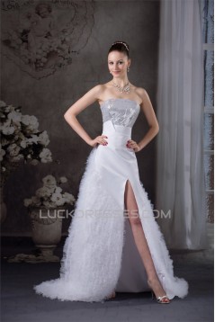 Strapless Satin Lace Organza Fine Netting Sequins Most Beautiful Wedding Dresses 2030451