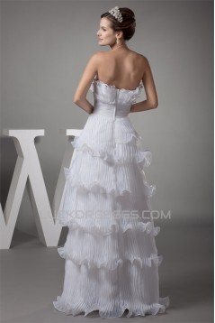 Strapless Sheath/Column Satin Organza Sleeveless New Arrival Wedding Dresses 2030456