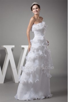 Strapless Sheath/Column Satin Organza Sleeveless New Arrival Wedding Dresses 2030456