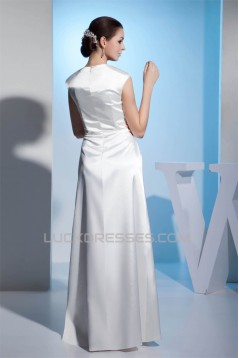 Straps Silk like Satin Sheath/Column Reception Wedding Dresses 2030464