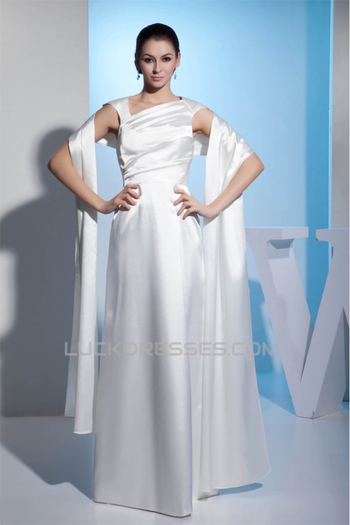 Straps Silk like Satin Sheath/Column Reception Wedding Dresses 2030464