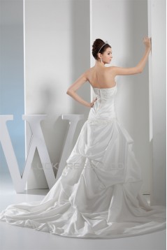 Sweetheart A-Line Lace Taffeta Sleeveless Best Wedding Dresses 2030469