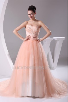 Sweetheart A-Line Satin Fine Netting Sleeveless New Arrival Wedding Dresses 2030470