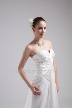 Sweetheart Chiffon Elastic Woven Satin Sleeveless Wedding Dresses 2030475