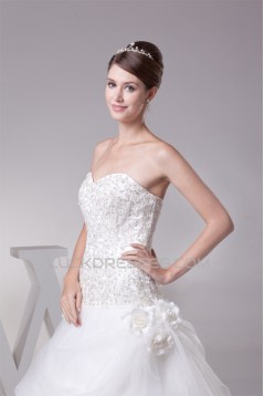 Sweetheart Princess Satin Fine Netting Lace Sleeveless New Arrival Wedding Dresses 2030482