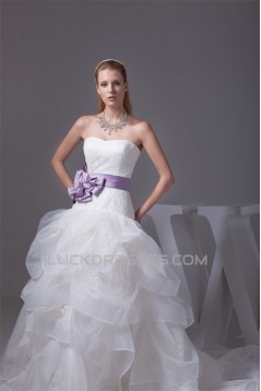 Sweetheart Satin Lace Organza Ball Gown New Arrival Wedding Dresses 2030484