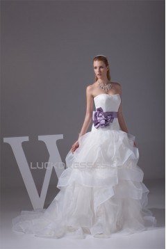 Sweetheart Satin Lace Organza Ball Gown New Arrival Wedding Dresses 2030484