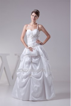 Ball Gown Taffeta Sleeveless Sweetheart Beaded Wedding Dresses 2030498