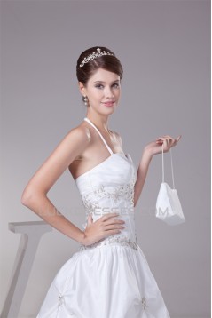 Ball Gown Taffeta Sleeveless Sweetheart Beaded Wedding Dresses 2030498