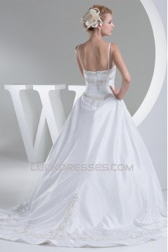 Taffeta Spaghetti Straps A-Line Sleeveless New Arrival Wedding Dresses 2030499