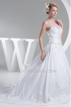 Taffeta Spaghetti Straps A-Line Sleeveless New Arrival Wedding Dresses 2030499