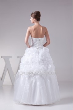 Ball Gown Taffeta Tulle Lace Fine Netting Sleeveless Princess Wedding Dresses 2030501