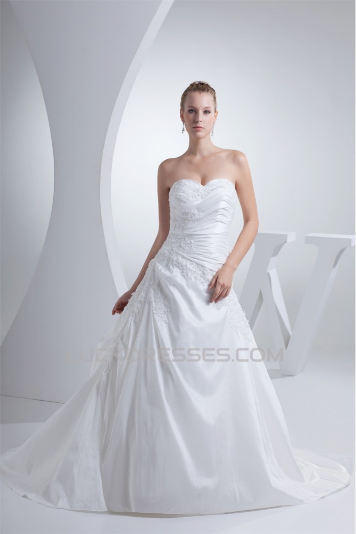 Sweetheart A-Line Organza Lace Wedding Dresses 2030507