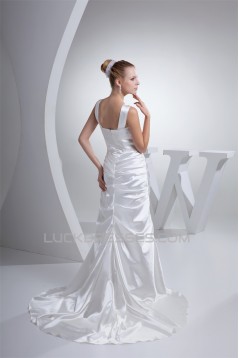 V-Neck Sheath/Column Taffeta Illusion Sleeves New Arrival Wedding Dresses 2030512