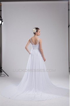 A-Line V-Neck Sleeveless Chiffon Beaded Most Beautiful Wedding Dresses 2030513