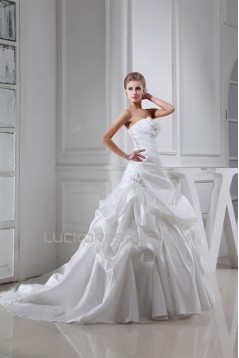 Wholesale Sweetheart Taffeta Sleeveless A-Line Wedding Dresses 2030515